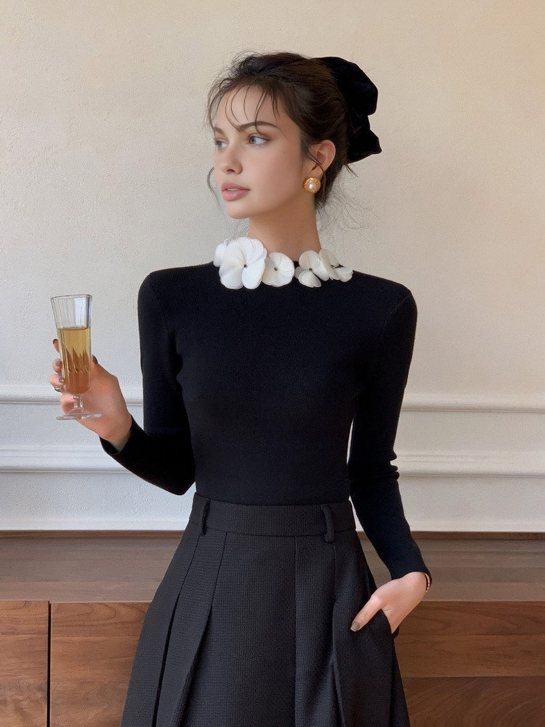 Samantha | Crew Neck Knit Top for Women