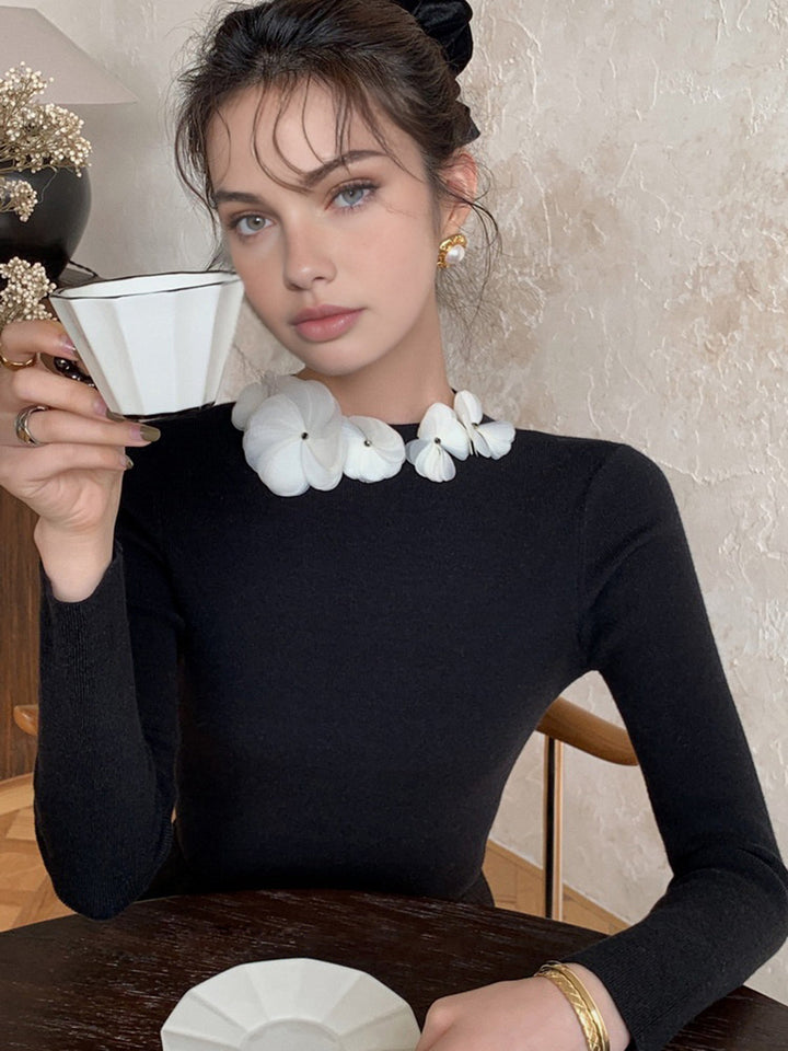 Samantha | Crew Neck Knit Top for Women