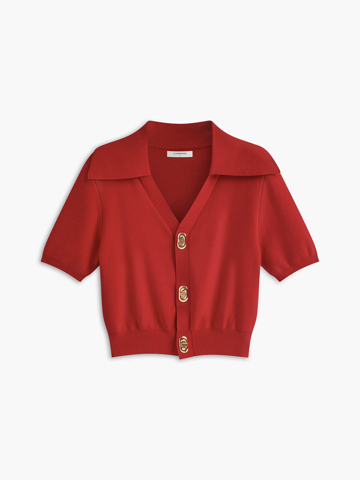 Willa | V-Neck Knit Crop Top for Women