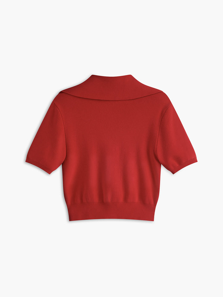 Willa | V-Neck Knit Crop Top for Women