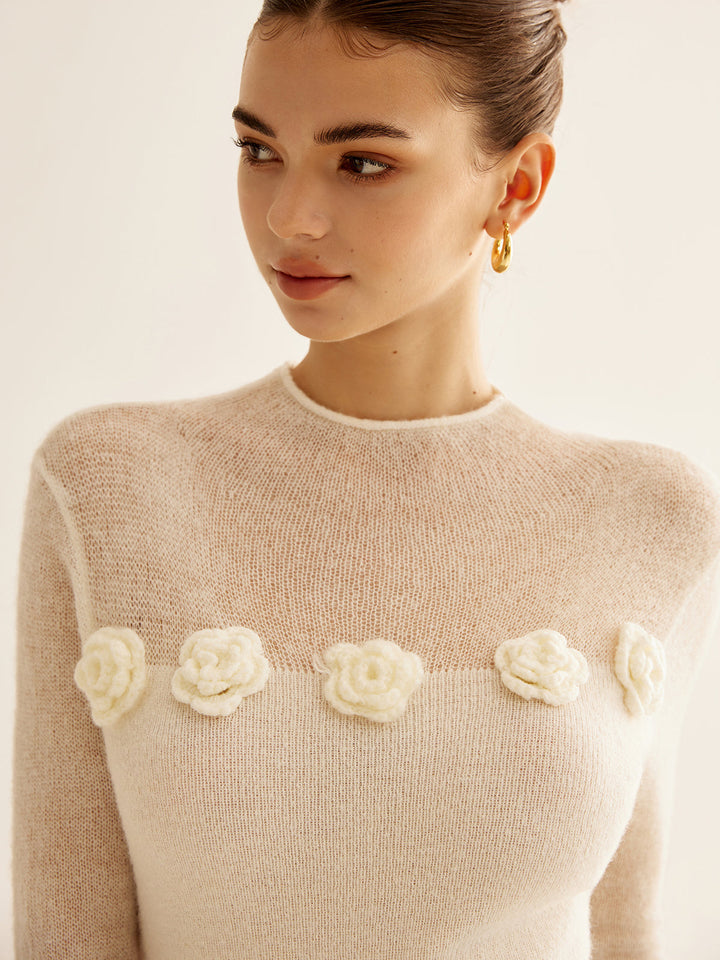 Helen | Floral Knit Top for Women