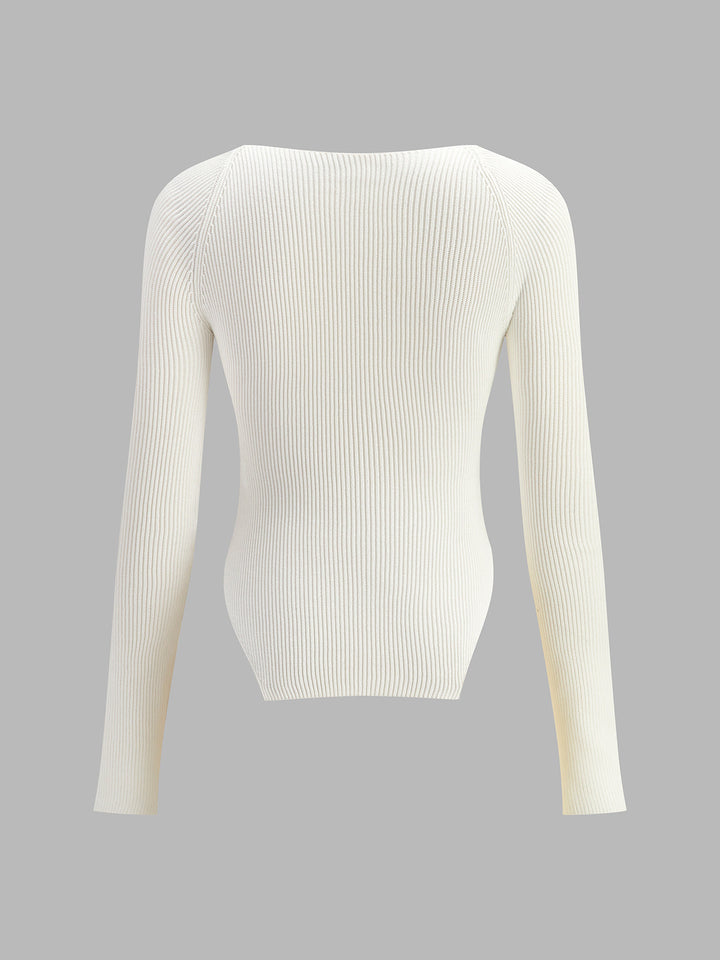 Elsa | Heart Print Knit Top for Women