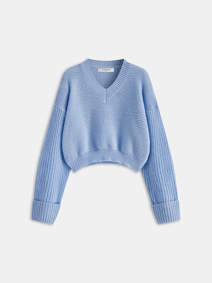 Dawn | V-Neck Cropped Sweater for Women