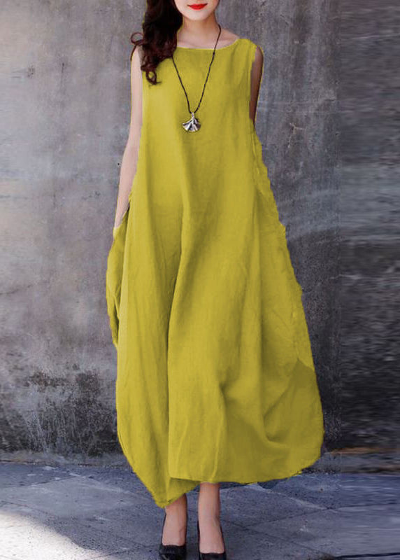 Bohemian Purple O-Neck Exra Large Hem Cotton Dresses Sleeveless – Casual Wedding Dress