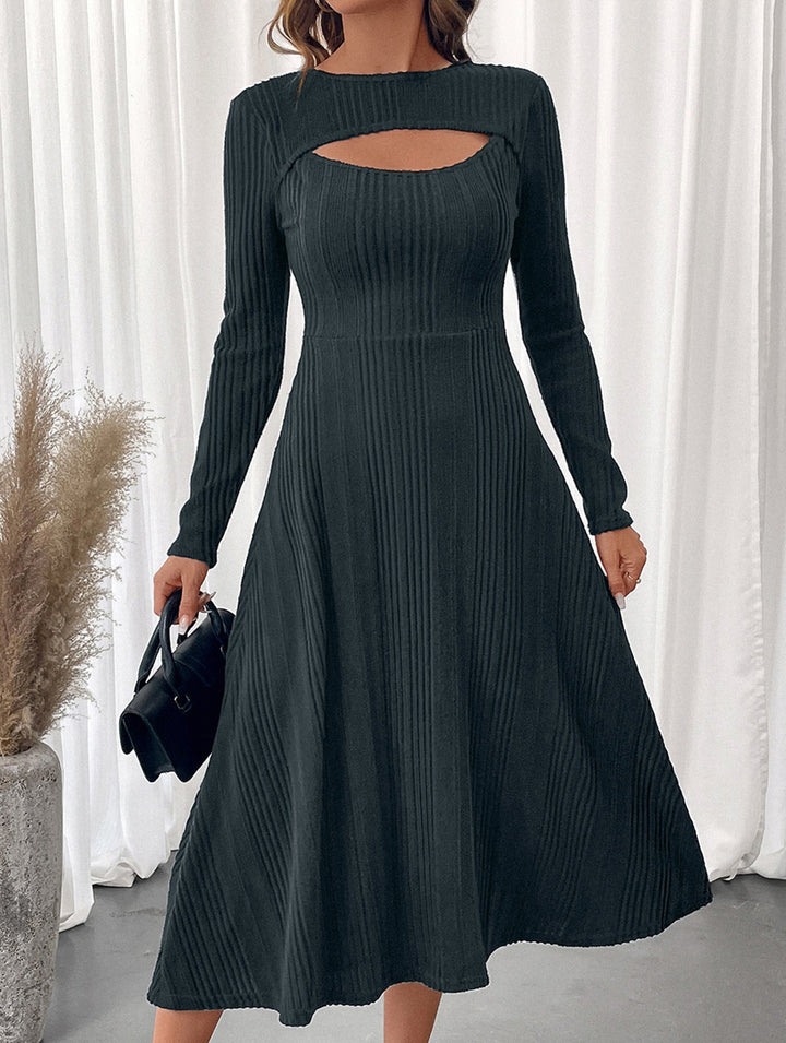 Casual hot girl hollow texture slim dress – Casual Wedding Dress