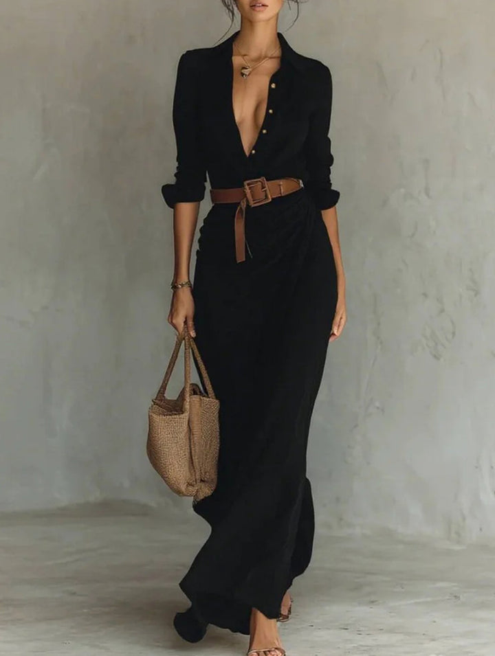 Solid color irregular pleated dress – White Dress