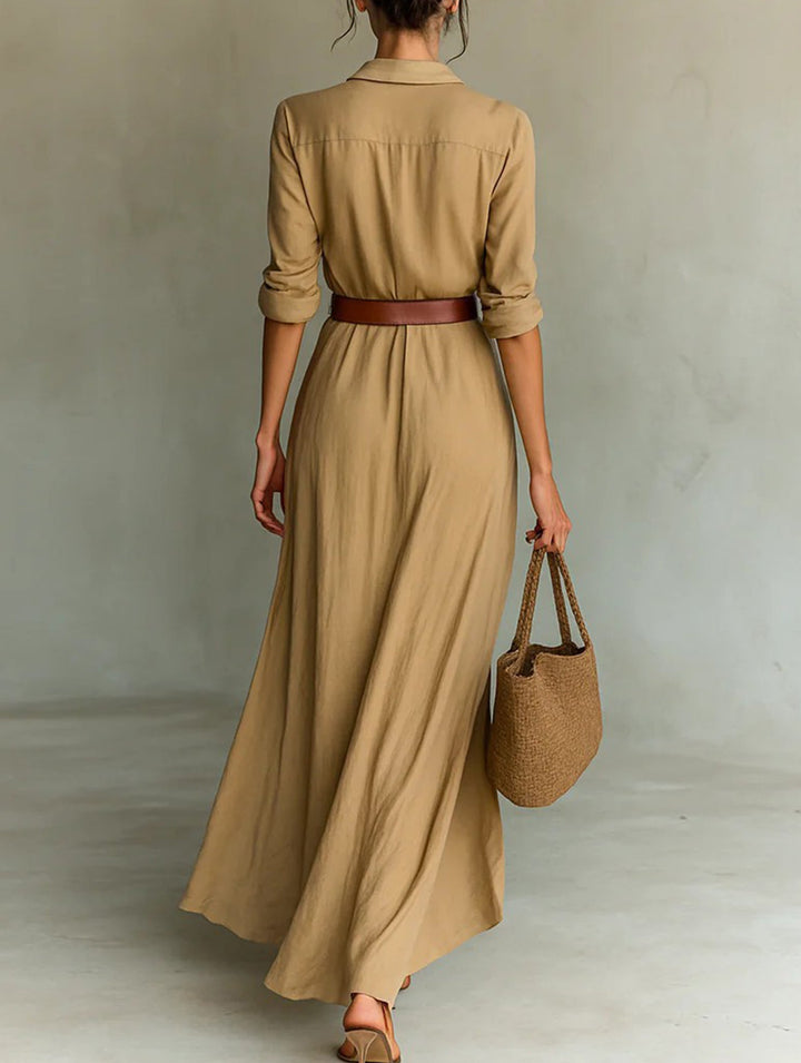 Solid color irregular pleated dress – White Dress