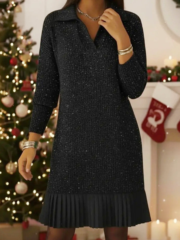 Casual long-sleeved polo collar dress – Casual Wedding Dress