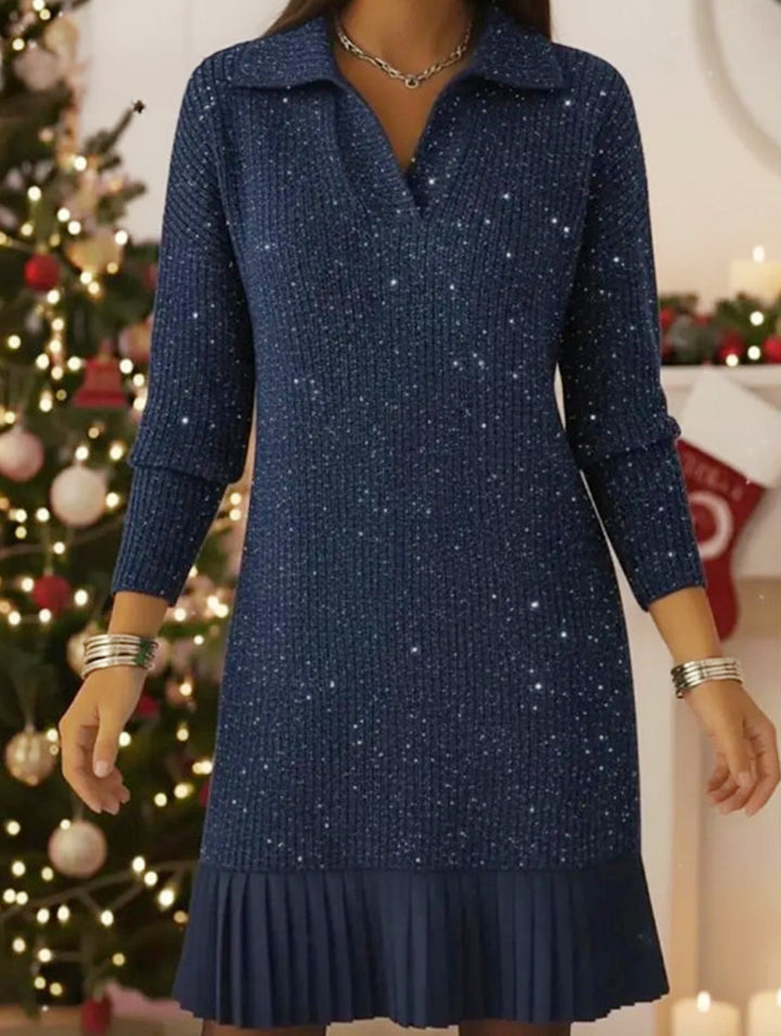 Casual long-sleeved polo collar dress – Casual Wedding Dress