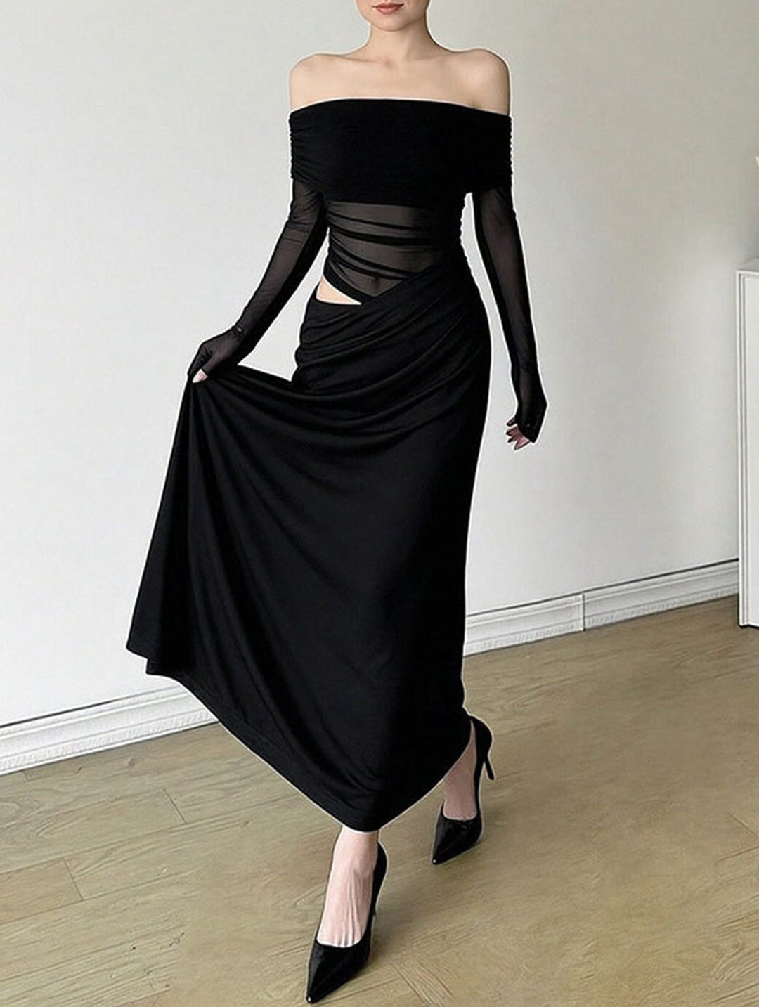 French-style elegant slim-fit dress – White Dress