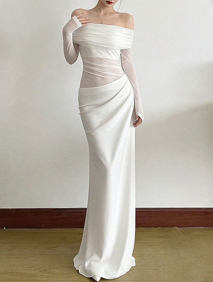 French-style elegant slim-fit dress – White Dress