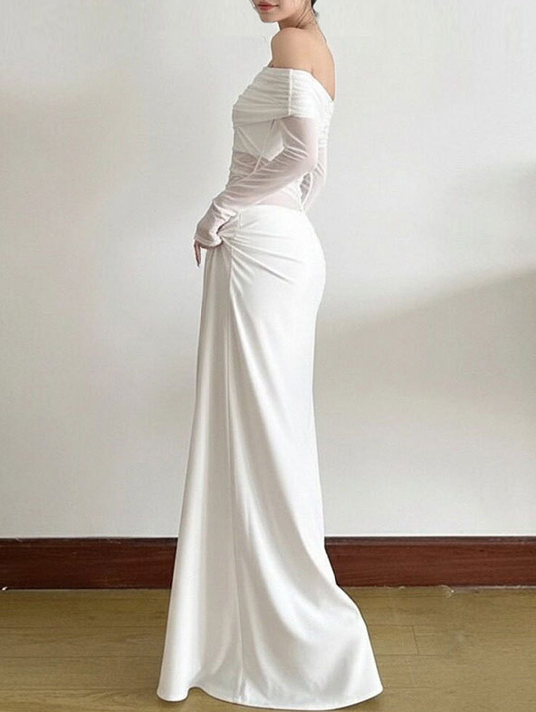 French-style elegant slim-fit dress – White Dress