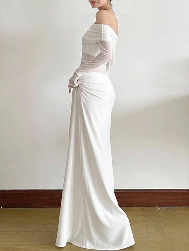 French-style elegant slim-fit dress – White Dress