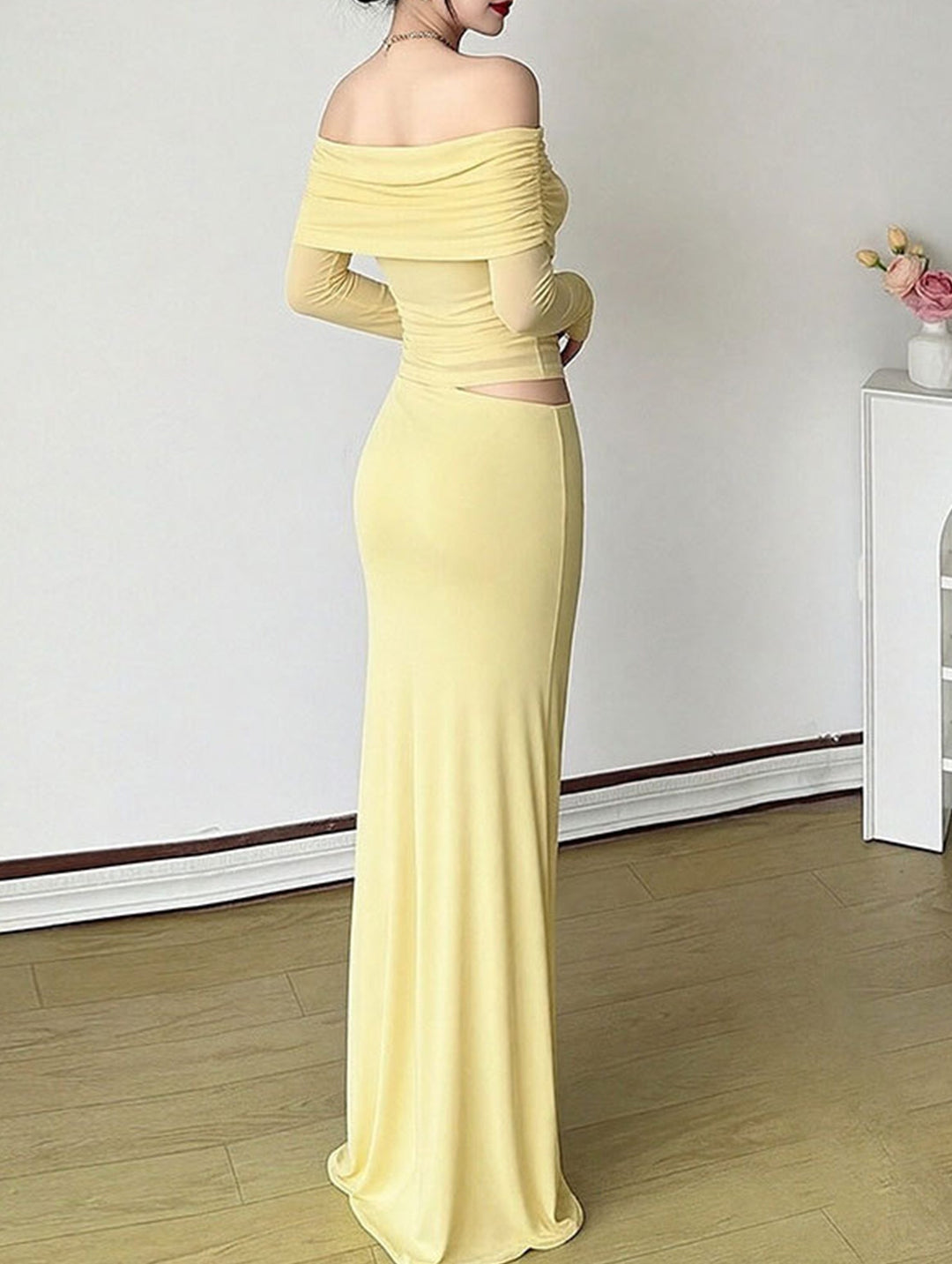 French-style elegant slim-fit dress – White Dress