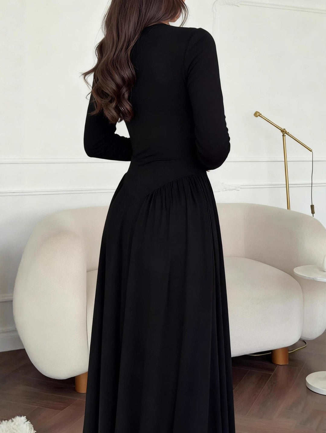 Solid U Neck Fit and Flare Dress – White Dress