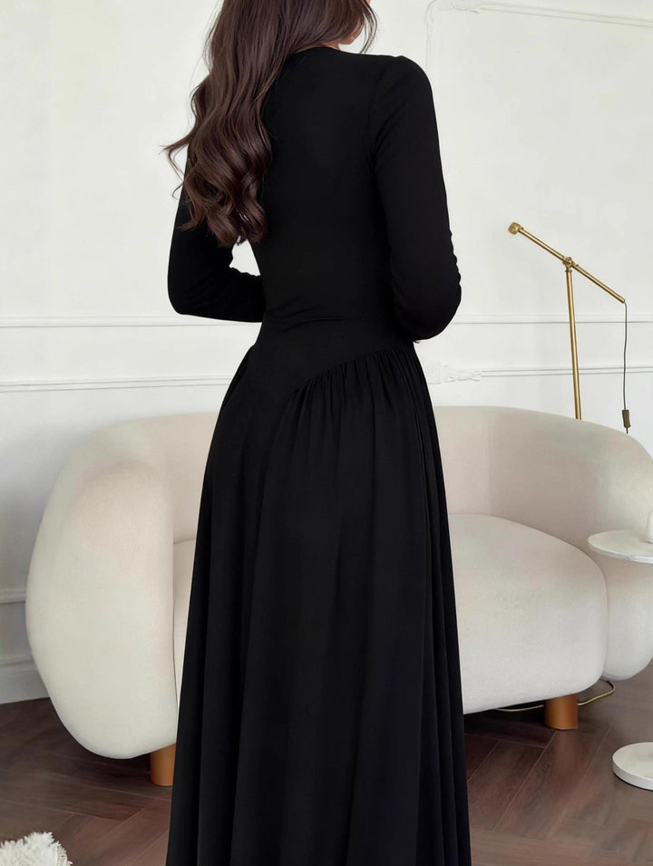 Solid U Neck Fit and Flare Dress – White Dress