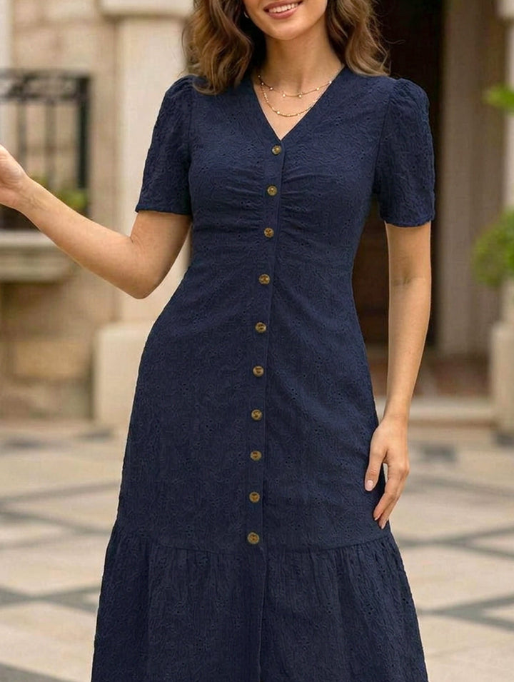 Doll Collar Short Sleeve Dress – White Dress