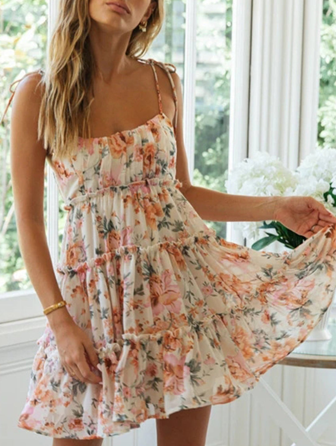 Resort Style Print High-End short dress – White Dress