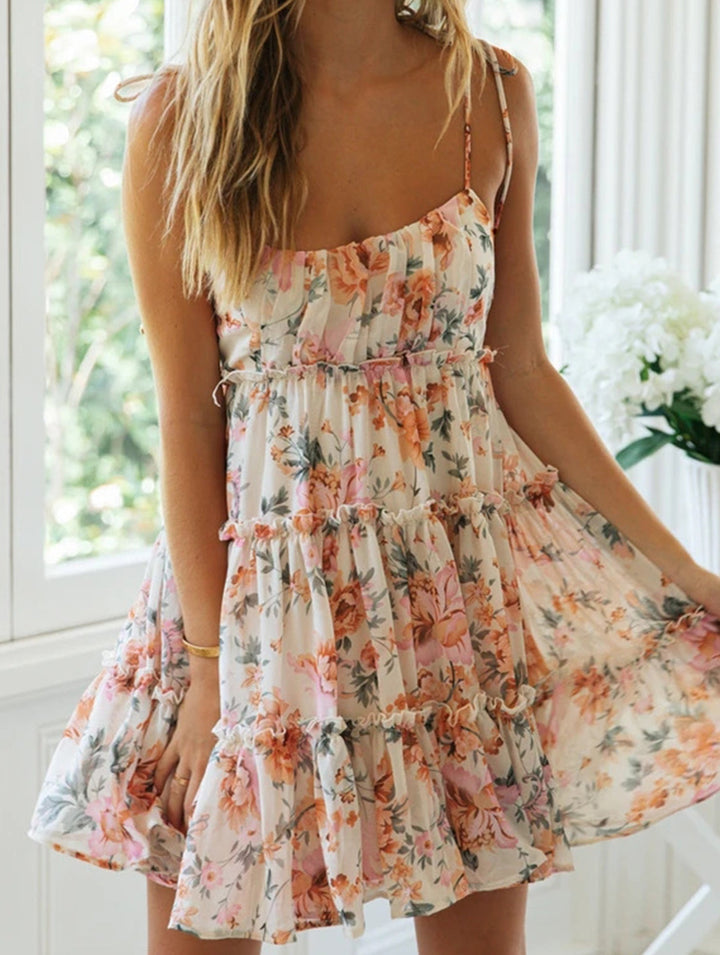 Resort Style Print High-End short dress – White Dress