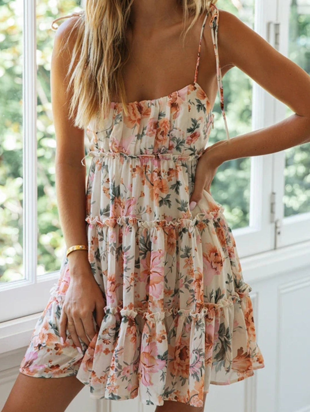 Resort Style Print High-End short dress – White Dress