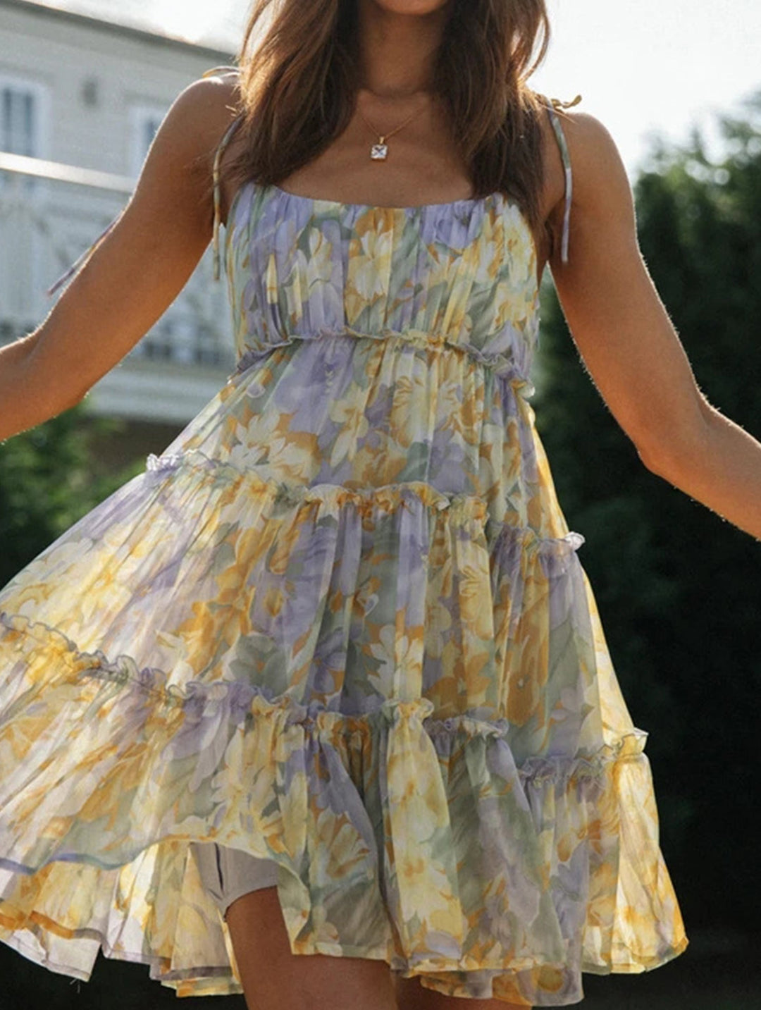 Resort Style Print High-End short dress – White Dress