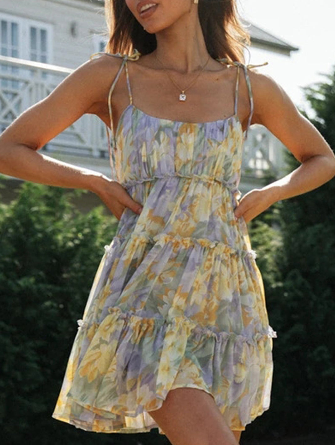 Resort Style Print High-End short dress – White Dress