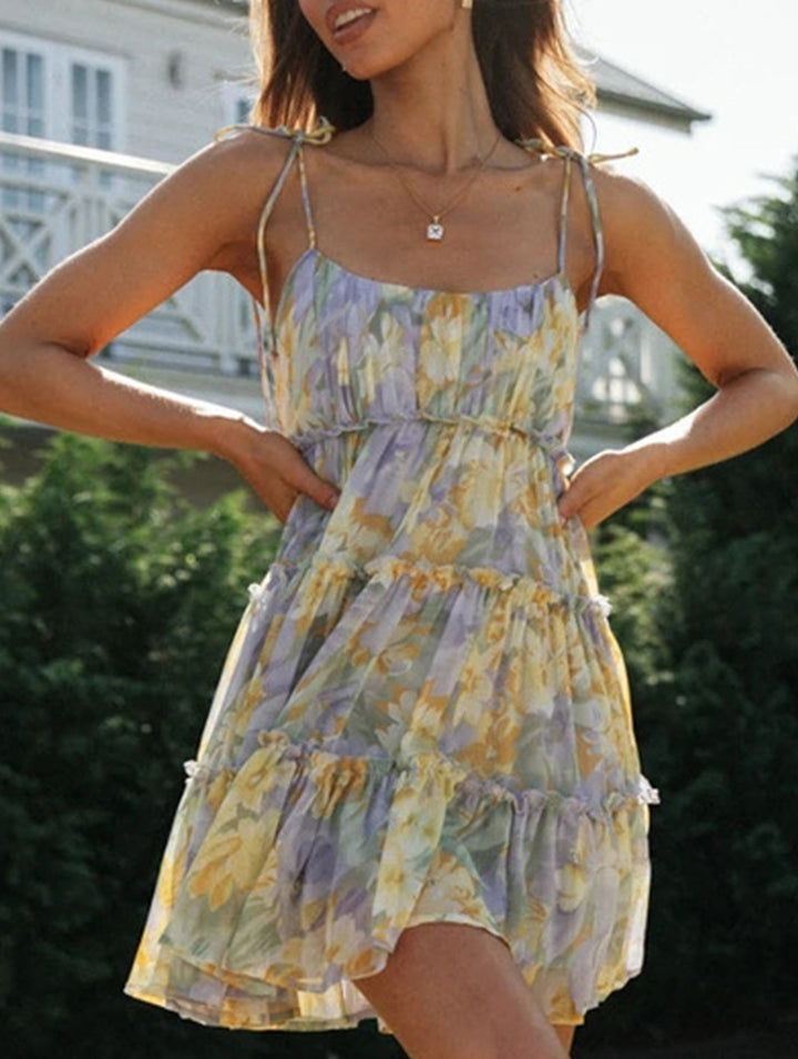 Resort Style Print High-End short dress – White Dress