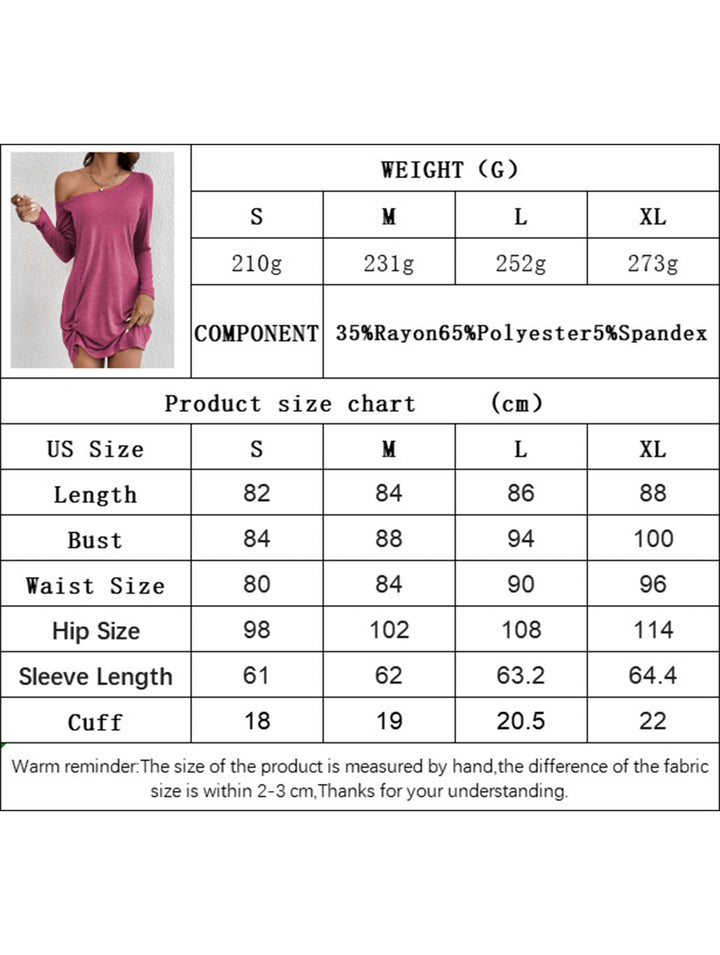 Loose Solid Long Sleeve T Shirt Dress – White Dress