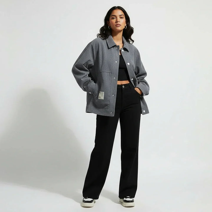 Madeline | Button-Front Corduroy Trucker Jacket for Women