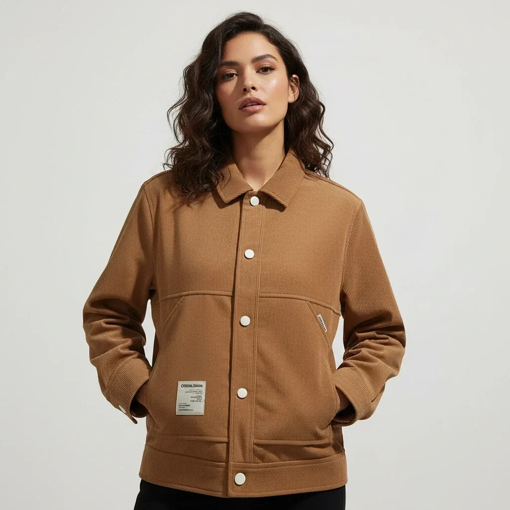Madeline | Button-Front Corduroy Trucker Jacket for Women