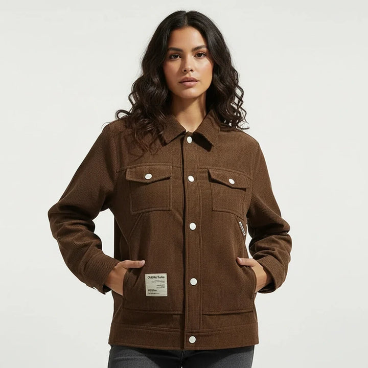 Madeline | Button-Front Corduroy Trucker Jacket for Women