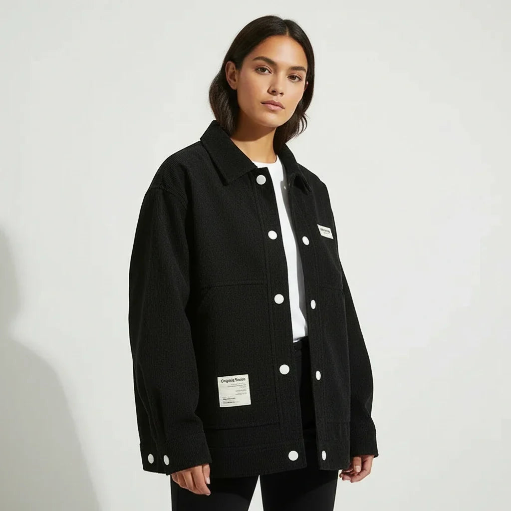 Madeline | Button-Front Corduroy Trucker Jacket for Women