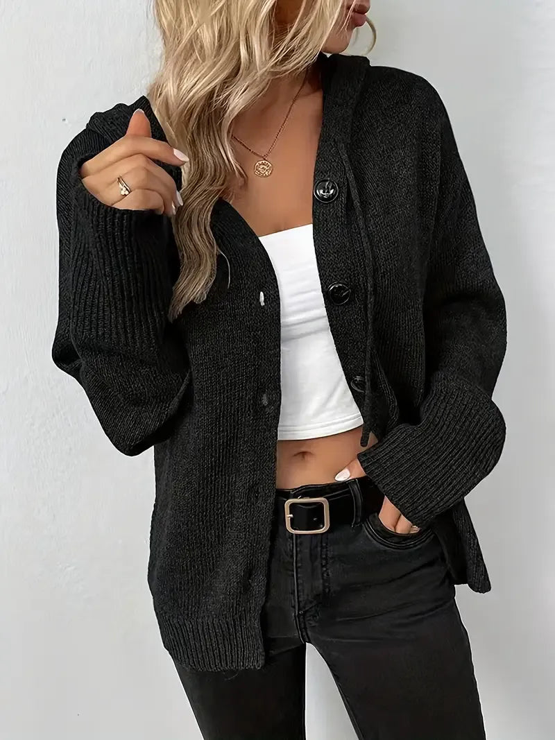 Cordelia | Hooded Button-Front Cardigan for Women