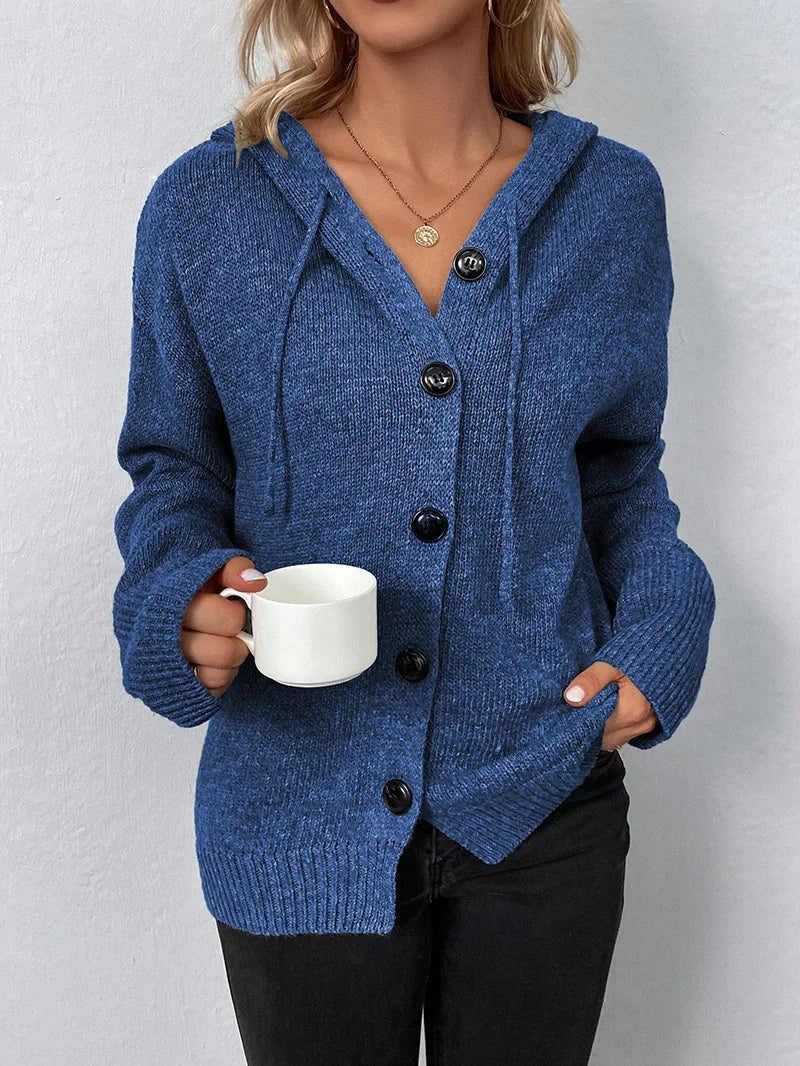 Cordelia | Hooded Button-Front Cardigan for Women