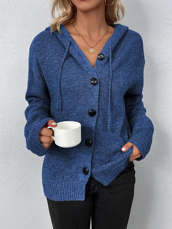Cordelia | Hooded Button-Front Cardigan for Women