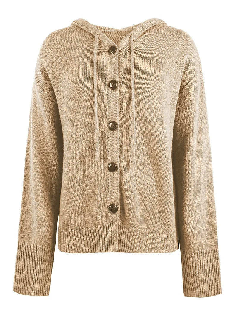 Cordelia | Hooded Button-Front Cardigan for Women