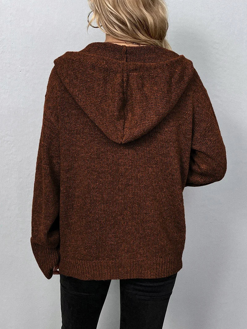 Cordelia | Hooded Button-Front Cardigan for Women