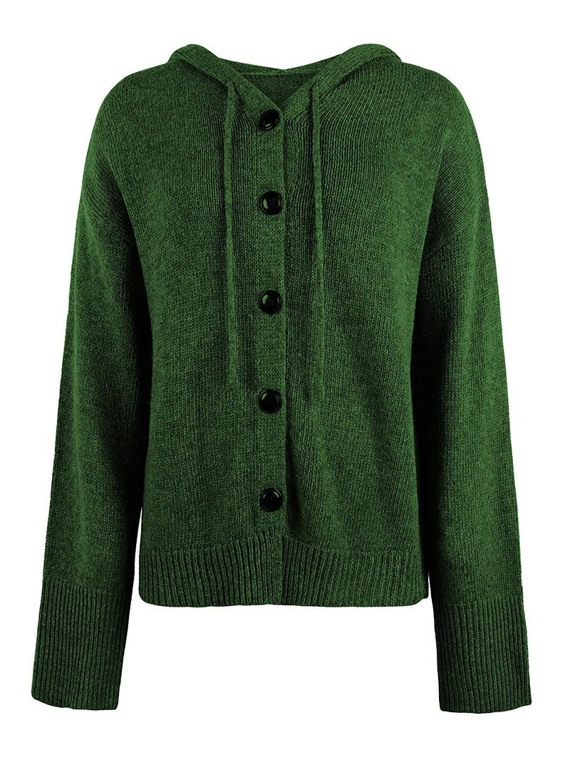 Cordelia | Hooded Button-Front Cardigan for Women