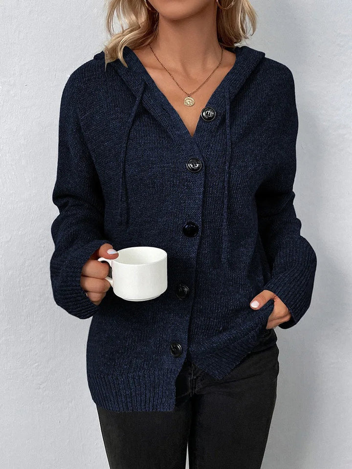 Cordelia | Hooded Button-Front Cardigan for Women