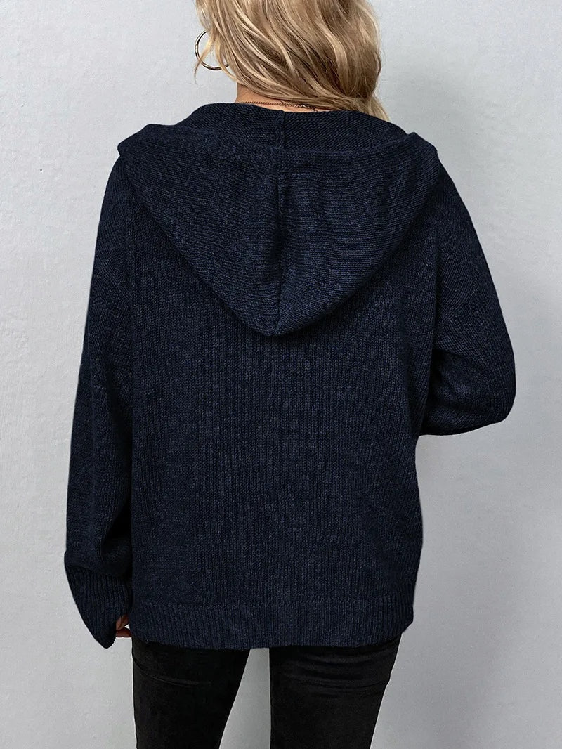 Cordelia | Hooded Button-Front Cardigan for Women