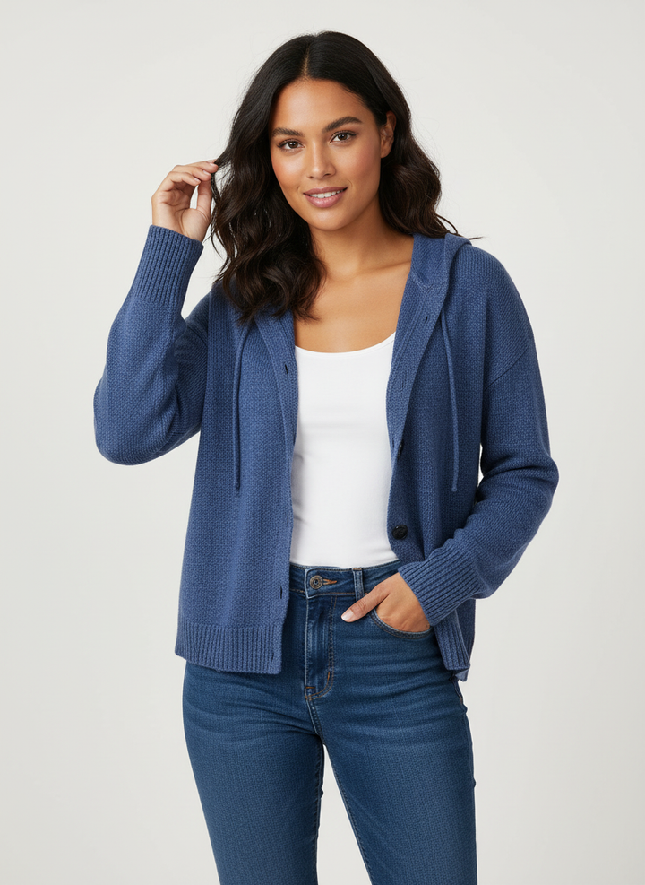 Cordelia | Hooded Button-Front Cardigan for Women
