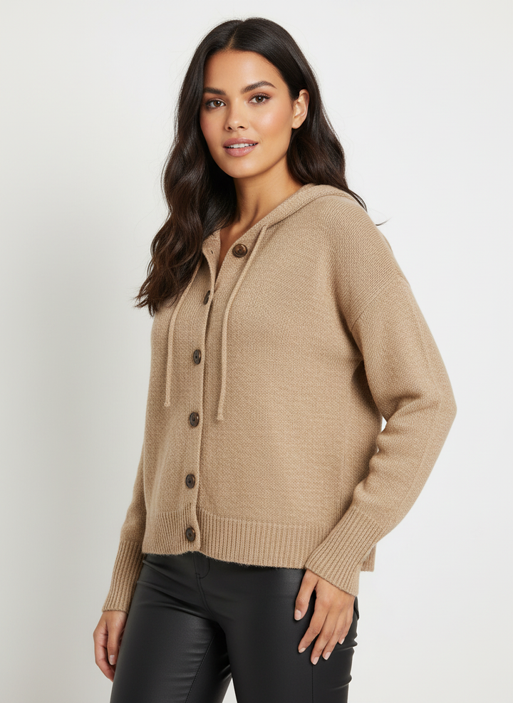 Cordelia | Hooded Button-Front Cardigan for Women