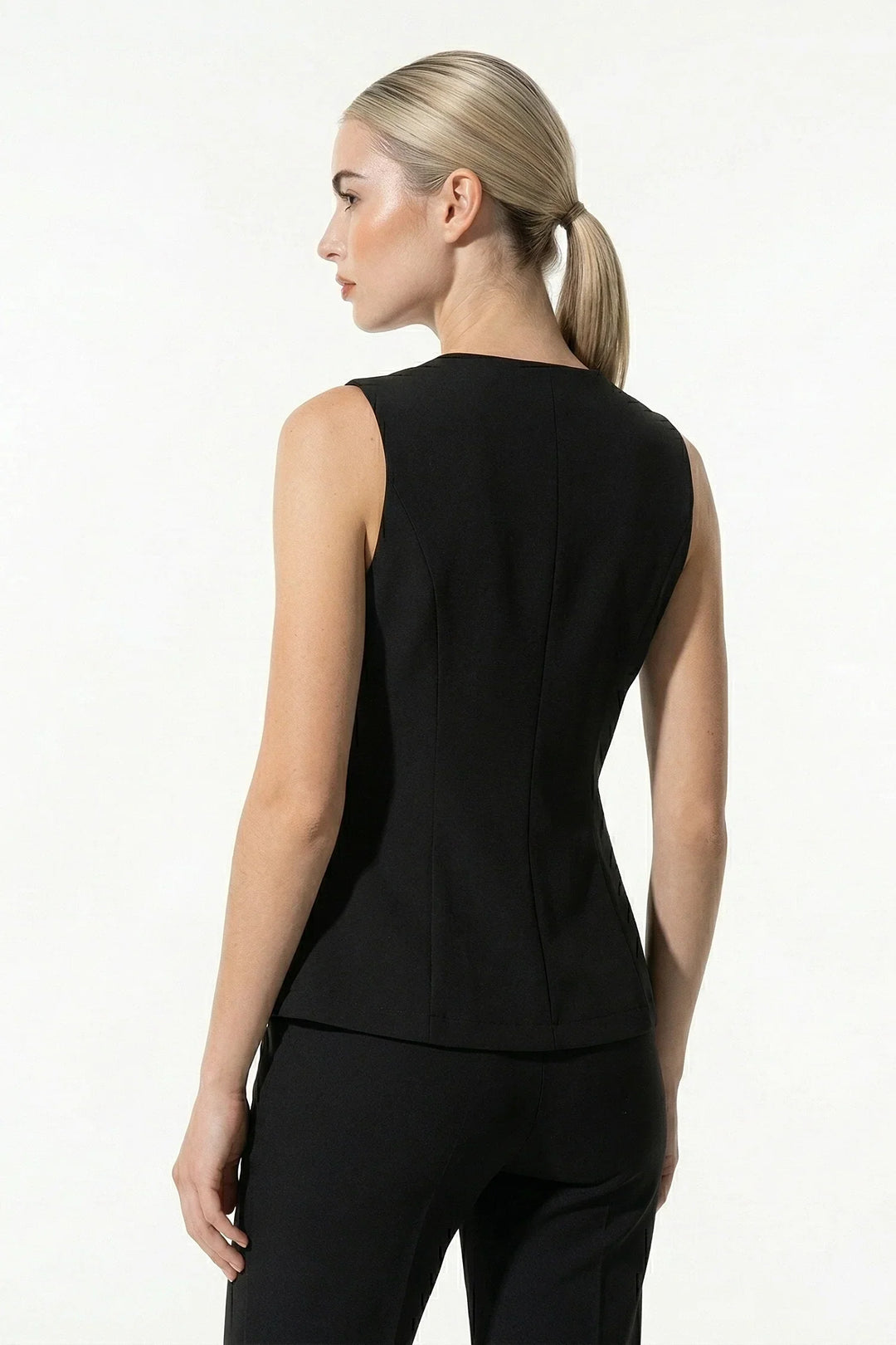 Waistcoat Women Sleeveless Tailored Metal Button