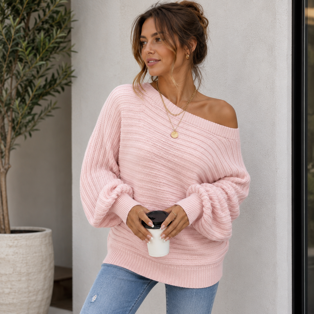 Diana | Ribbed Off-Shoulder Sweater for Women