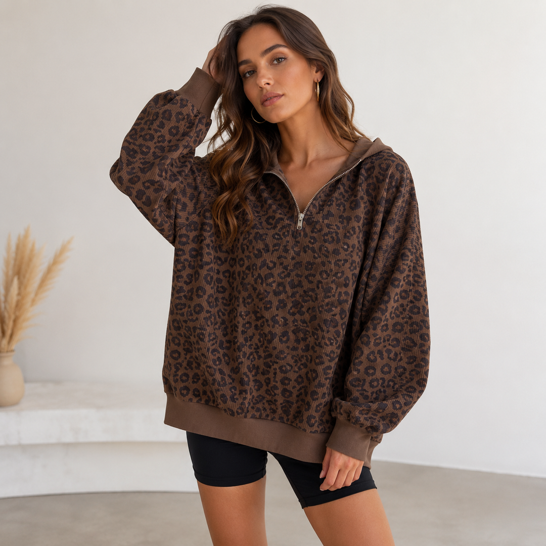 Fiona | Half-Zip Ribbed Sweater for Women