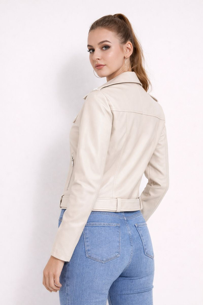 Maggie | Zip-Up Faux Leather Jacket for Women