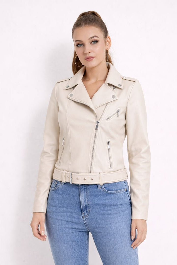 Maggie | Zip-Up Faux Leather Jacket for Women