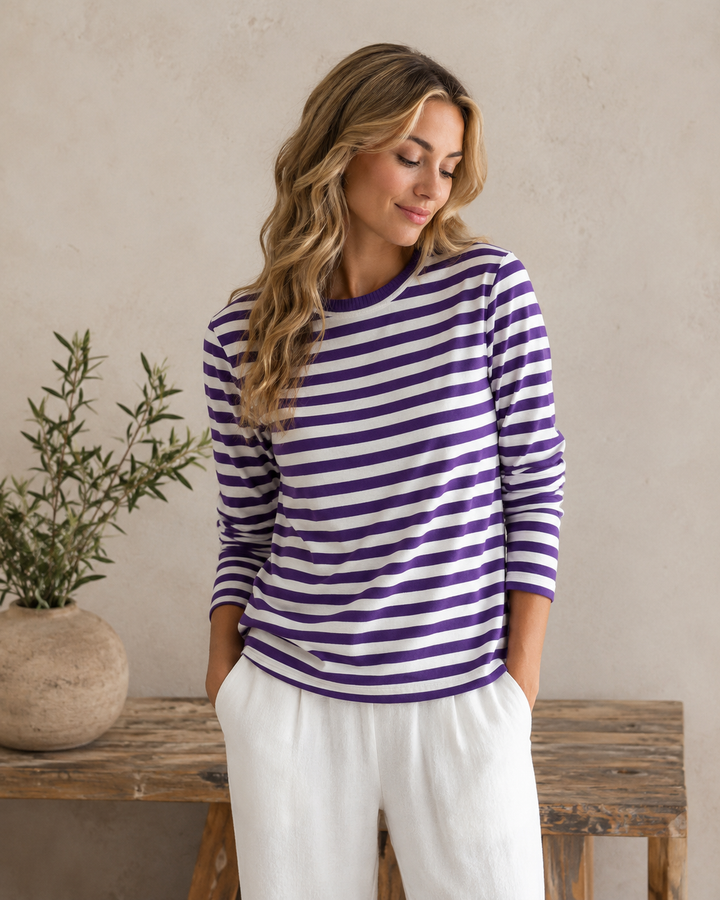 Adele | Striped Knit Top for Women