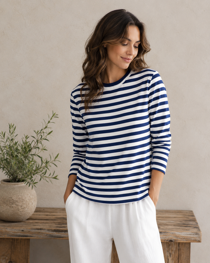 Adele | Striped Knit Top for Women