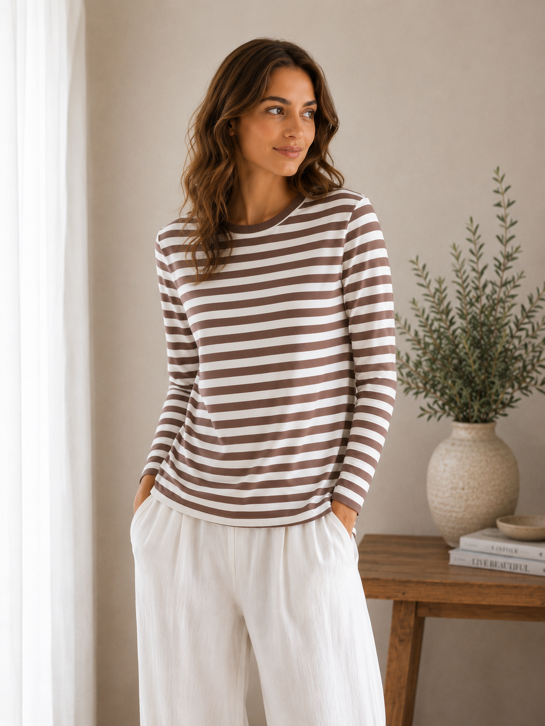 Adele | Striped Knit Top for Women